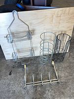 All four bathroom accessories grouped together