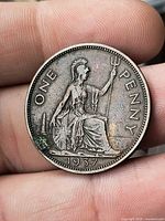 Reverse showing seated Britannia, date 1937 visible