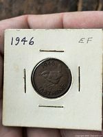 Reverse side showing wren, date 1946, denomination FARTHING