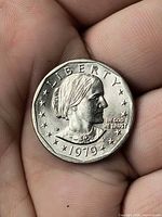 Obverse showing Susan B. Anthony portrait, date 1979, LIBERTY and motto