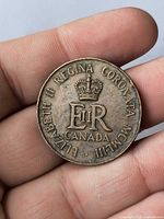 Obverse with crowned E II R monogram, CANADA text, Latin legend and date