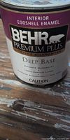 Front label of Behr Premium Plus gallon can