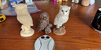 Group shot of all four owl ornaments