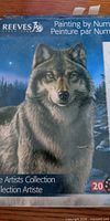 Front of Reeves wolf paint-by-number kit