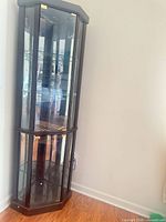 Full view of corner curio cabinet front