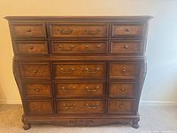 Front view of dresser showing all drawers closed