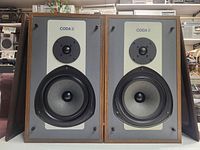 Front view of both KEF Coda II speakers without grills