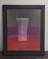 Full view of framed abstract painting showing frame and composition