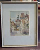 Framed watercolor front view