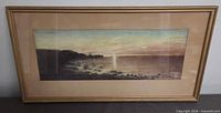 Front view of framed seascape artwork showing full frame and mat