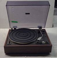 Full view of Pioneer PL-10 with lid open showing platter and tonearm