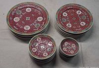 Stacks of all plates showing pattern and size variation