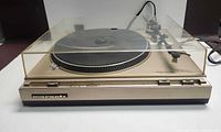 Front view of Marantz TT2200 turntable with dust cover closed