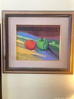 Full view of framed oil painting