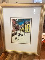 Framed print full view showing frame, matting, and artwork