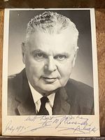 Full view of signed Diefenbaker portrait photograph