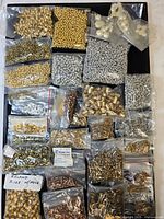 overview of all bags on black board