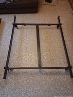 Overview of assembled adjustable steel bed frame