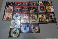 Full layout of all 22 discs including music CDs, DVDs and PC discs