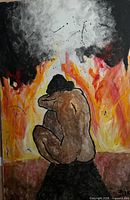 Full view of the oil painting showing subject and colors