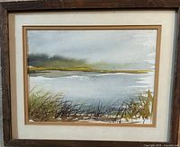 full view of framed watercolor painting