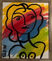 Full view of signed Thomas Pulgini oil on board painting