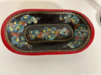 Top view showing full tray and painted design