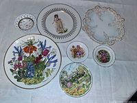 Seven decorative plates layout overview