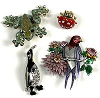 Group view of all four wildlife pins
