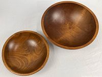Both wooden bowls side by side to show relative sizes and finish