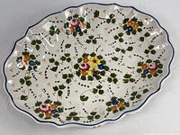 Top view showing full floral design and scalloped rim
