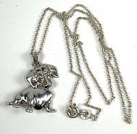 Chain with attached dog pendant full view