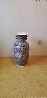 Full view of porcelain floor vase front
