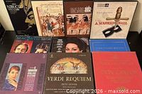Front view of all 10 Verdi vinyl box sets