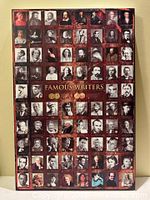 Full front view of Famous Writers canvas poster showing all portraits