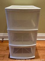 Front view of storage unit with drawers closed