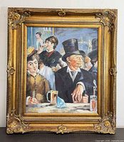 Full view of framed Manet reproduction artwork