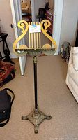 Full view of lyre-style music stand front
