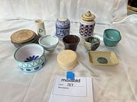 All 12 ceramic pieces laid out