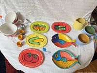 All items laid out on cloth showing quantity and variety