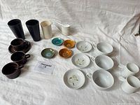 Full assortment laid out on cloth backdrop