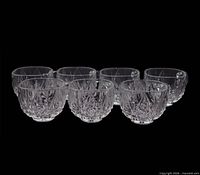 Group view of all seven Hazel-Atlas Williamsport punch cups