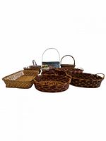 Front view showing six of the baskets including rectangular, round and oval trays