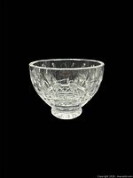 front view of clear cut crystal footed bowl