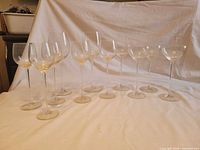 Full set of 11 stemware pieces lined up