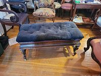 Full view of upholstered hallway bench