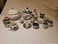 Full group shot of all fifteen ceramic pieces