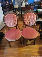 Front view of both Victorian parlor chairs