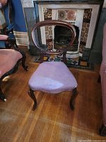 Front view of Victorian balloon-back chair