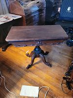 Full view of Victorian pedestal card table